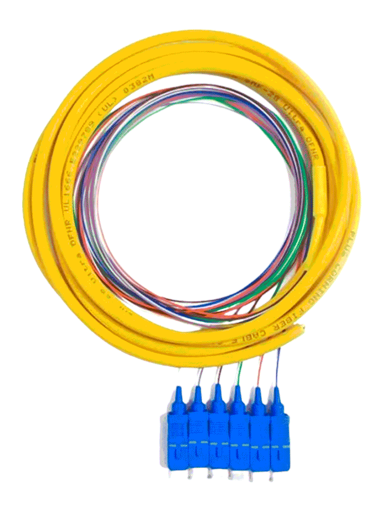 SBE TECH SBE-PIGSC2MSM6P JUEGO DE 6 PIGTAIL SC / MONOMODO 9/125 / 2 METROS-Conectores-SBE TECH-Bsai Seguridad & Controles