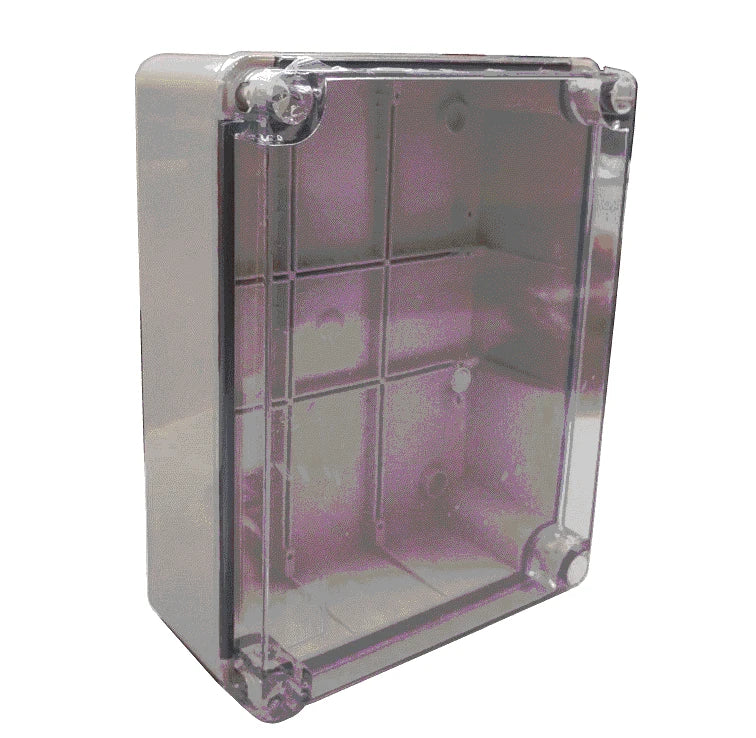 SBETECH SBETR24019090 - GABINETE PLÁSTICO PARA EXTERIORES / CUBIERTA TRANSPARENTE / ALTO 24CM / ANCHO 19CM / PROFUNDO 9 CM / CONSTRUIDO EN TERMOPLÁSTICO AUTO EXTINGUIBLE / IP 67 / ALTA RESISTENCIA AL IMPACTO / COLOR GRIS-Gabinetes-SBE TECH-SBT1580044-Bsai Seguridad & Controles