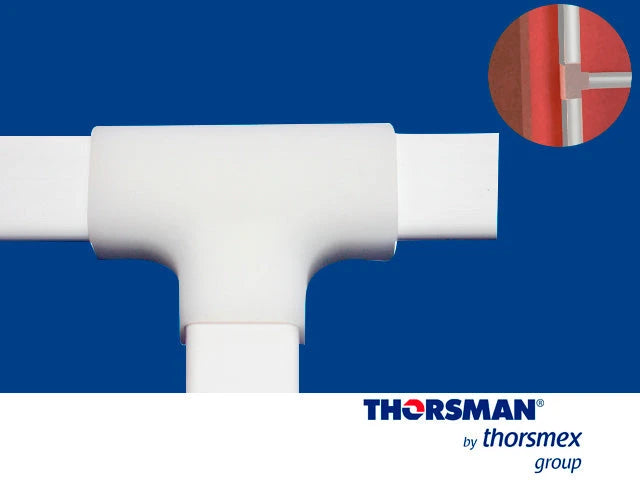 SECCION "T" THORSMAN PARA TMK0812 5040-02001 COLOR BLANCO, CUMPLE CON LOS REQUERIMIENTOS DE LA NORMA NOM-001-SEDE-2005, AUTO-EXTINGUIBLE, RESISTENCIA A LA HUMEDAD Y ATMÓSFERA CORROSIVA, CERTIFICADO EN CSA-Canaletas-THORSMAN-Bsai Seguridad & Controles