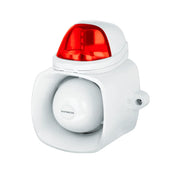 SECO-LARM SH816SSMQR- SIRENA AUTÓNOMA DE 9~15 V CC DE 115 DB CON TONO DE TRINO. ALTAVOZ DE 20W CON ENTRADA DE AUDIO PARA EMISIÓN DE MENSAJES, SALIDA ANTISABOTAJE INTEGRADA, IP65. LENTE ROJA.-Sirenas-SECO-LARM-Bsai Seguridad & Controles