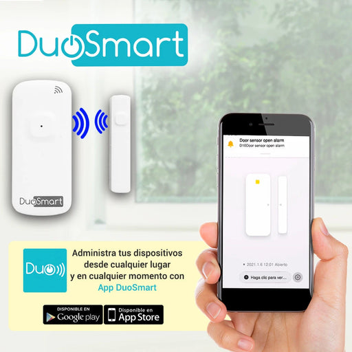 SENSOR MAGNETICO WIFI 2.4GHZ STANDALONE DUOSMART D10 BATERIA RECARGABLE REPORTA DIRECTO A APP DUOSMART COMPATIBLE CON ALEXA Y GOOGLE HOME-Automatizacion - Casa Inteligente-DUOSMART-D10-Bsai Seguridad & Controles