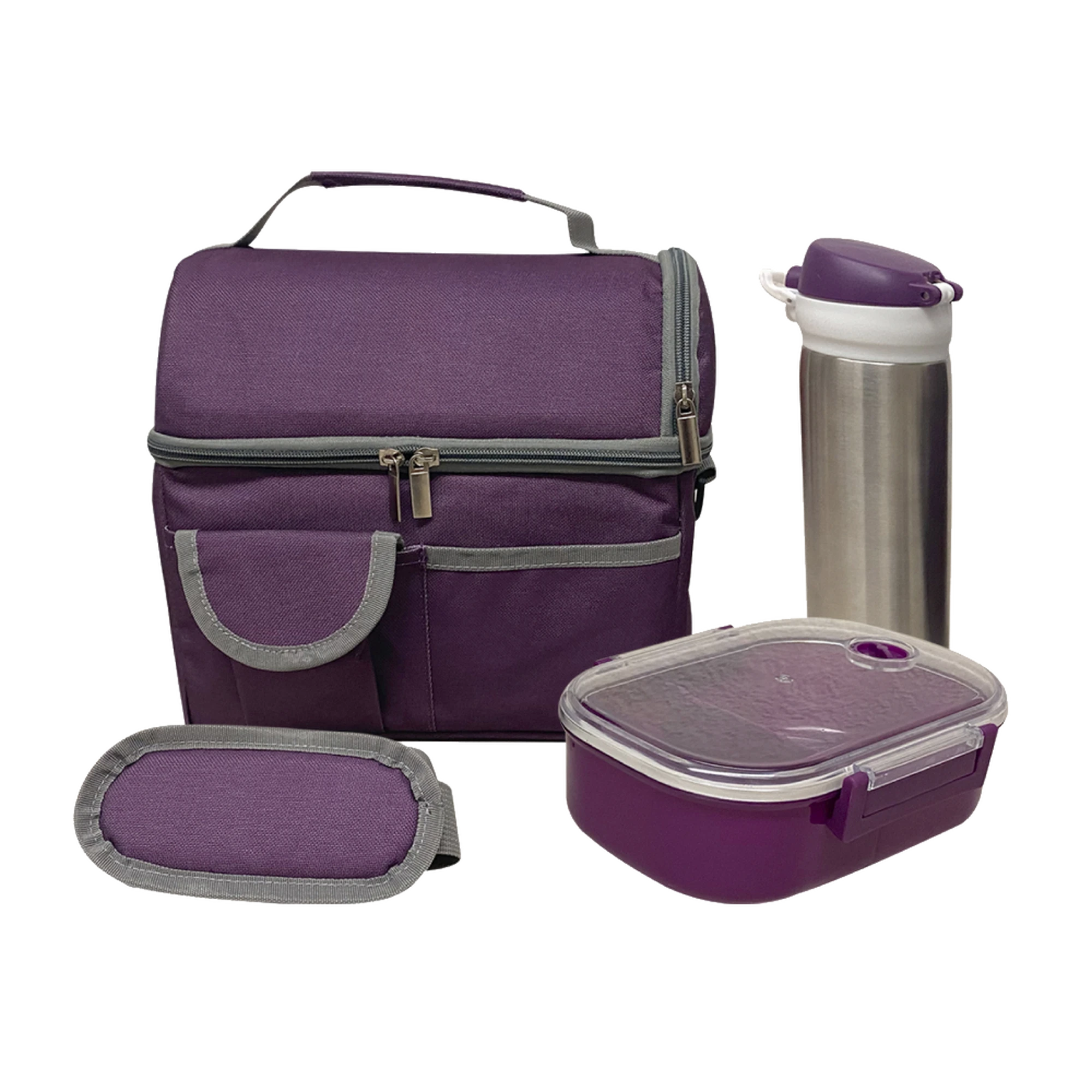 SET DE 2 LONCHERA DE 9 PULG. INCLUYE UN CILINDRO DE ACERO INOXIDABLE, UN RECIPIENTE DE PLÁSTICO PARA ALIMENTOS-Material-SYSCOM-Bsai Seguridad & Controles