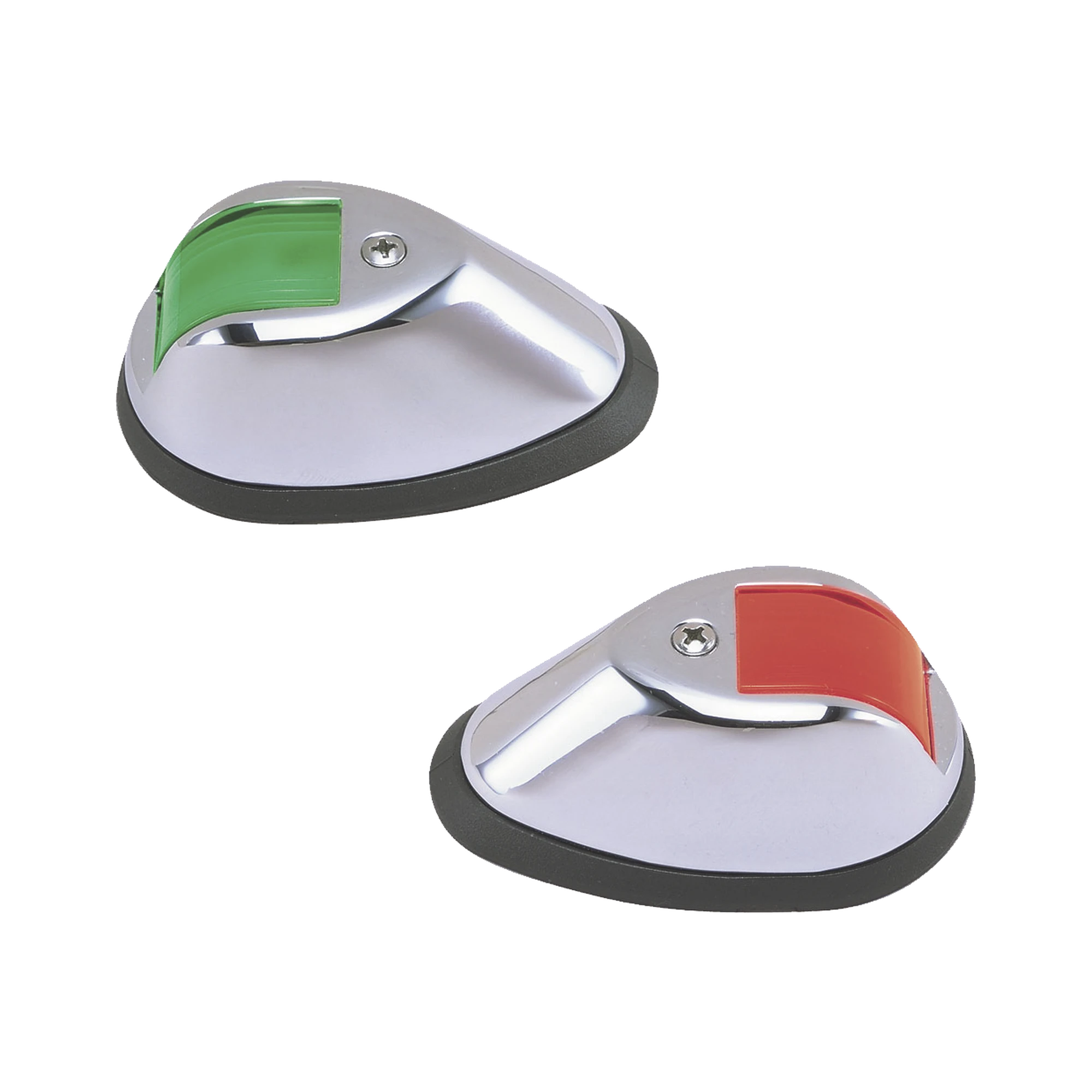 SET DE LUCES DE NAVEGACIÓN VERTICALES EN CARCASA CROMADA EN COLOR ROJO/VERDE PARA EMBARCACIONES A MOTOR DE HASTA 20 METROS-Soluciones Marinas-PERKO-Bsai Seguridad & Controles