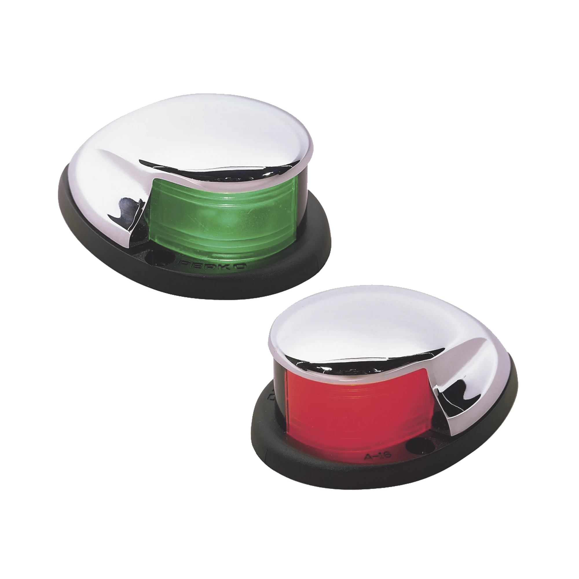 SET DE LUCES LATERALES DE MONTAJE HORIZONTAL CON CARCASA CROMADA PARA EMBARCACIONES A MOTOR DE MENOS DE 20 METROS-Soluciones Marinas-PERKO-Bsai Seguridad & Controles