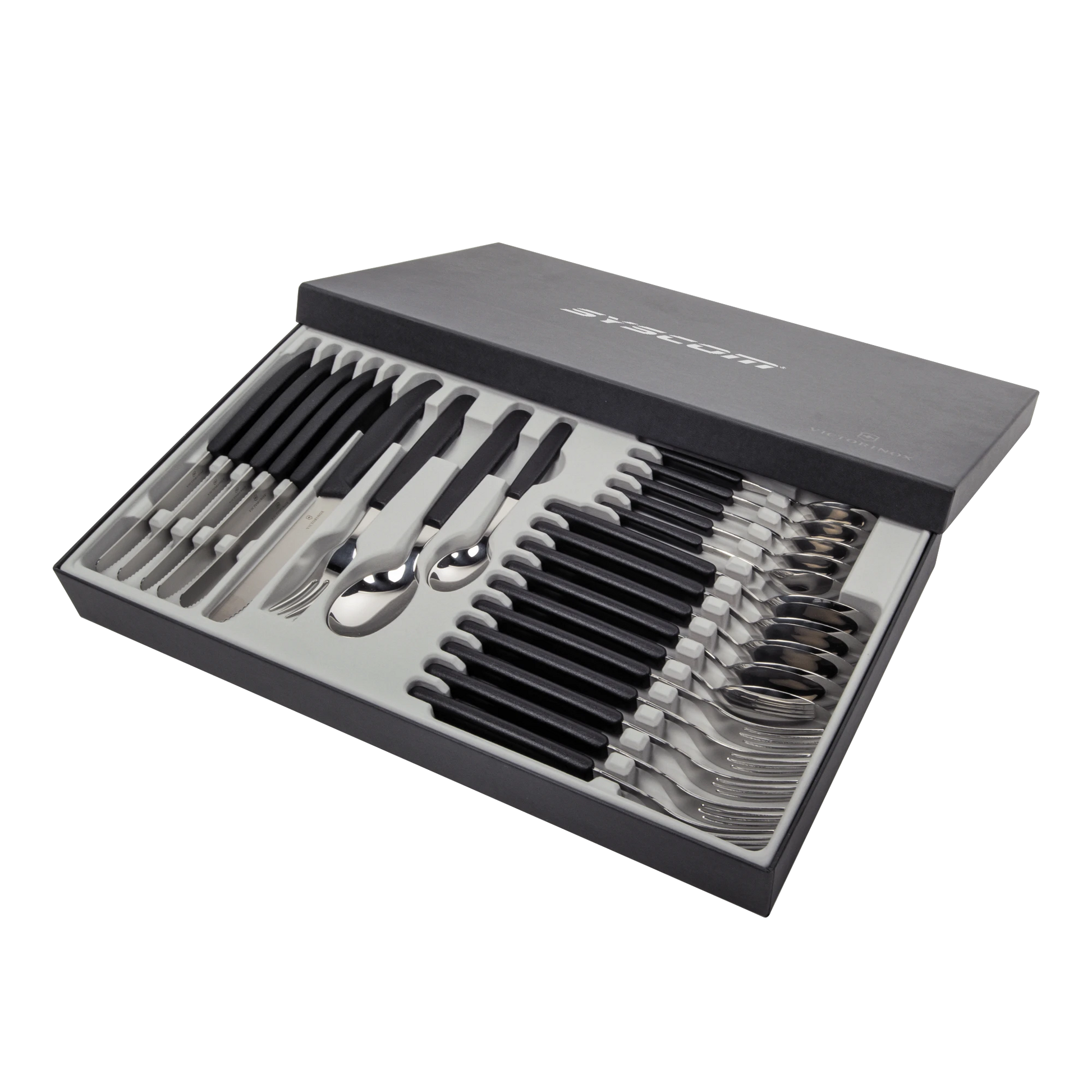 SET DE MESA SWISS CLASSIC PARA 6 PERSONAS , 24 PIEZAS. 6 CUCHARAS DE MESA, 6 TENEDORES, 6 CUCHILLOS, 6 CUCHARITAS DE TÉ-Ferreteria-VICTORINOX-Bsai Seguridad & Controles