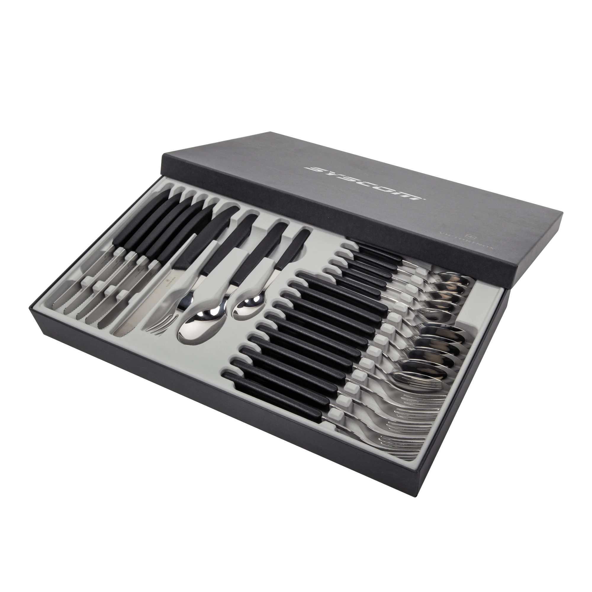 SET DE MESA SWISS CLASSIC PARA 6 PERSONAS , 24 PIEZAS. 6 CUCHARAS DE MESA, 6 TENEDORES, 6 CUCHILLOS, 6 CUCHARITAS DE TÉ-Ferreteria-VICTORINOX-Bsai Seguridad & Controles