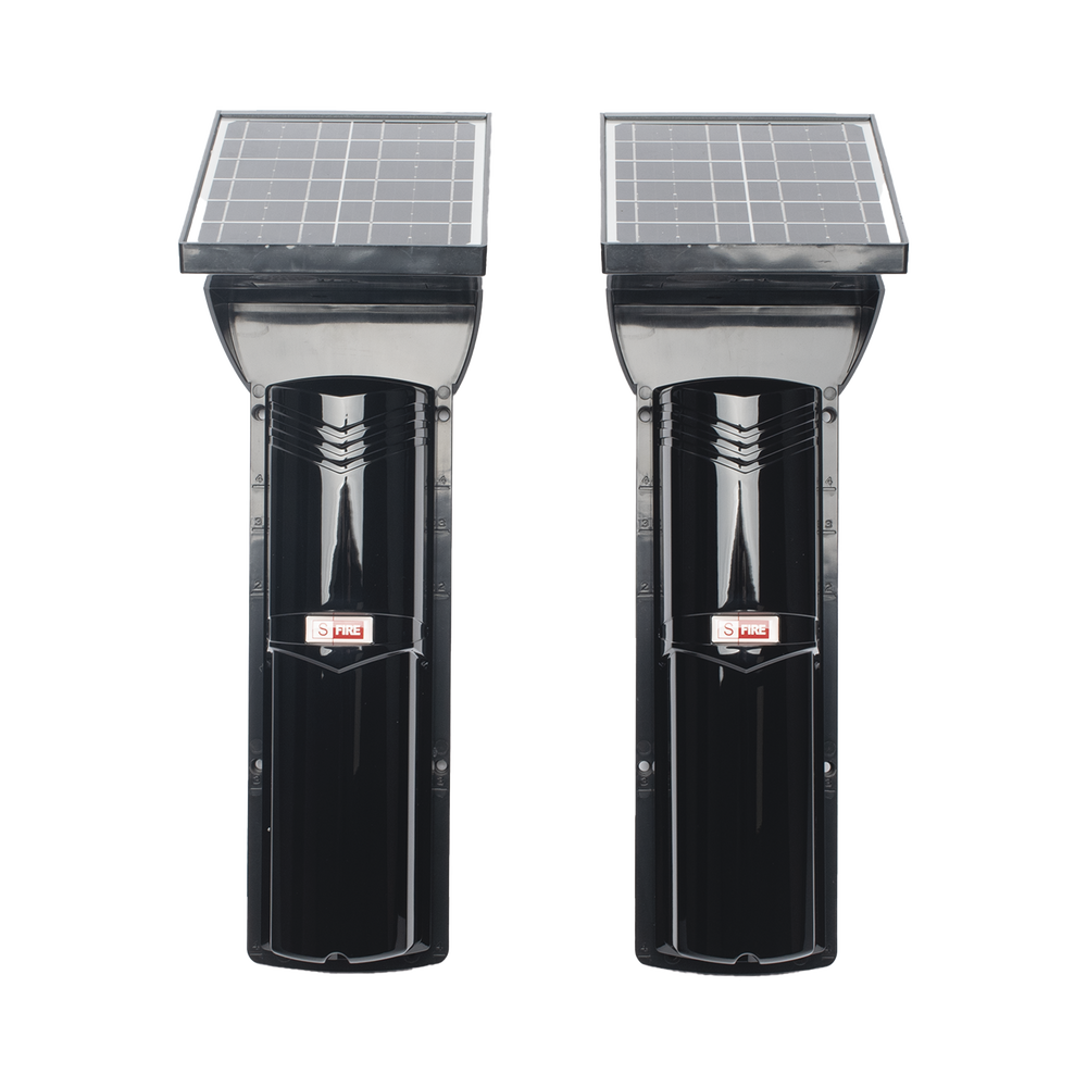 DETECTOR FOTOELECTRICO CON CELDA SOLAR; DE 3 RAYOS; ALCANCE EXTERIOR 100 M / 4 FRECUENCIAS-Detectores / Sensores-SFIRE-Bsai Seguridad & Controles