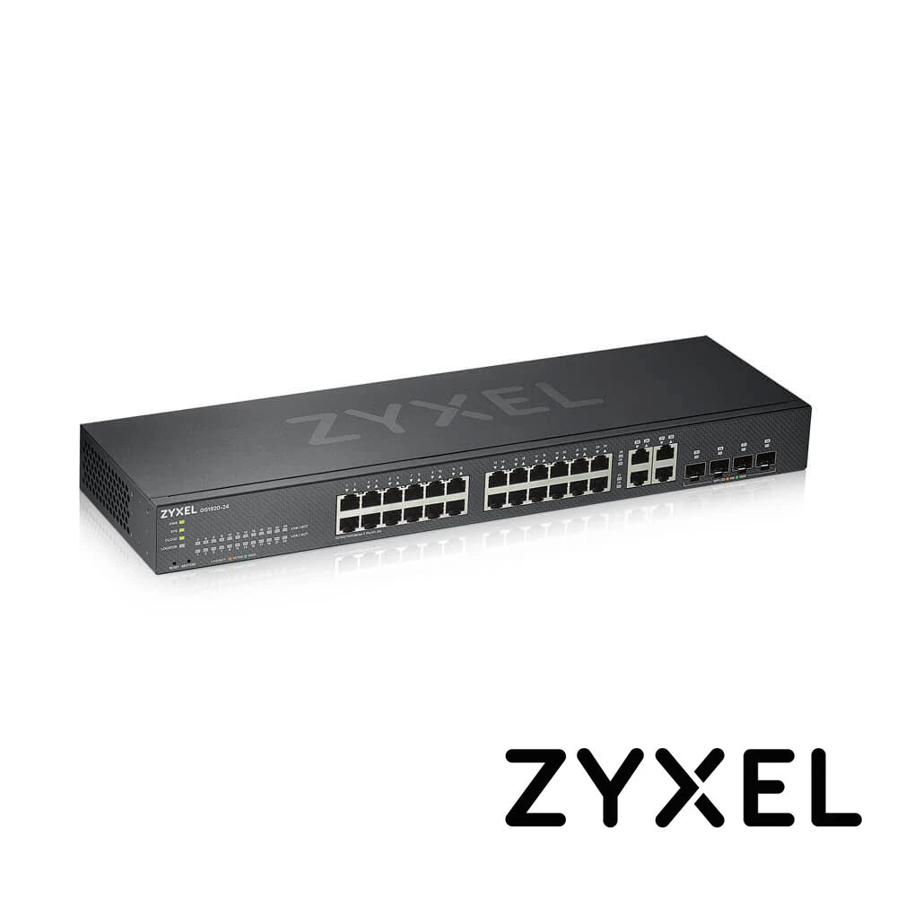 SWITCH ZYXEL GS1920-24HPV2 24 PUERTOS RJ45 100/1000 MBPS CON POE AF/AT + 4 PUERTOS COMBO RJ45/SFP 1000 MBPS ADMINISTRABLE-L2 COMPATIBLE CON NEBULA Y STANDALONE ENERGIA TOTAL 375W-Switches PoE-ZYXEL-Bsai Seguridad & Controles