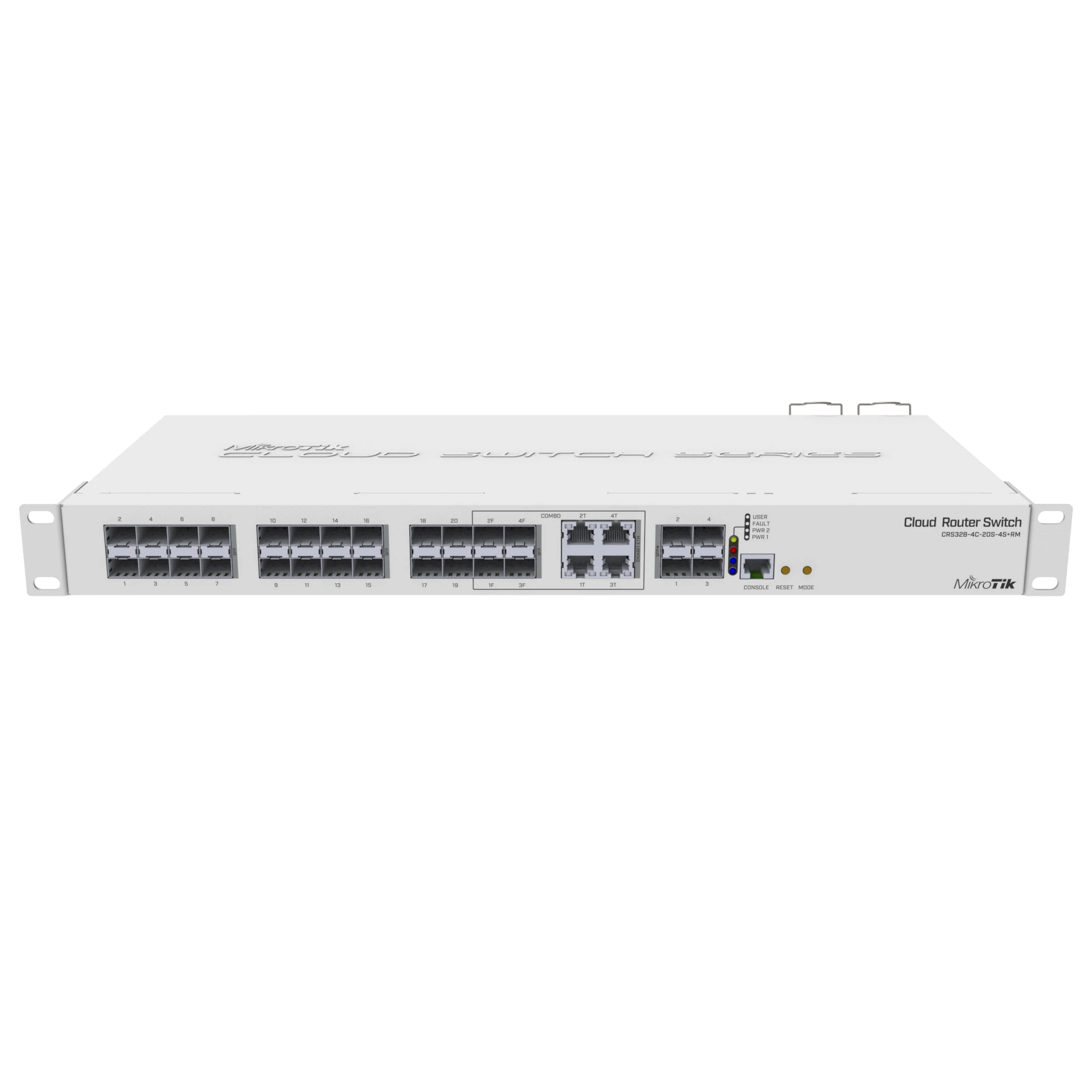 (CRS328-4C-20S-4S+RM) CLOUD ROUTER SWITCH ADMINISTRABLE L3, 4 PUERTOS COMBO TP/SFP, 20 PUERTOS SFP, 4 PUERTOS SFP+-Switches-MIKROTIK-Bsai Seguridad & Controles
