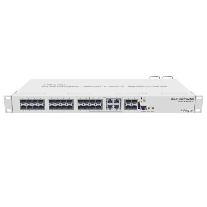 (CRS328-4C-20S-4S+RM) CLOUD ROUTER SWITCH ADMINISTRABLE L3, 4 PUERTOS COMBO TP/SFP, 20 PUERTOS SFP, 4 PUERTOS SFP+-Switches-MIKROTIK-CRS328-4C-20S-4S+RM-Bsai Seguridad & Controles