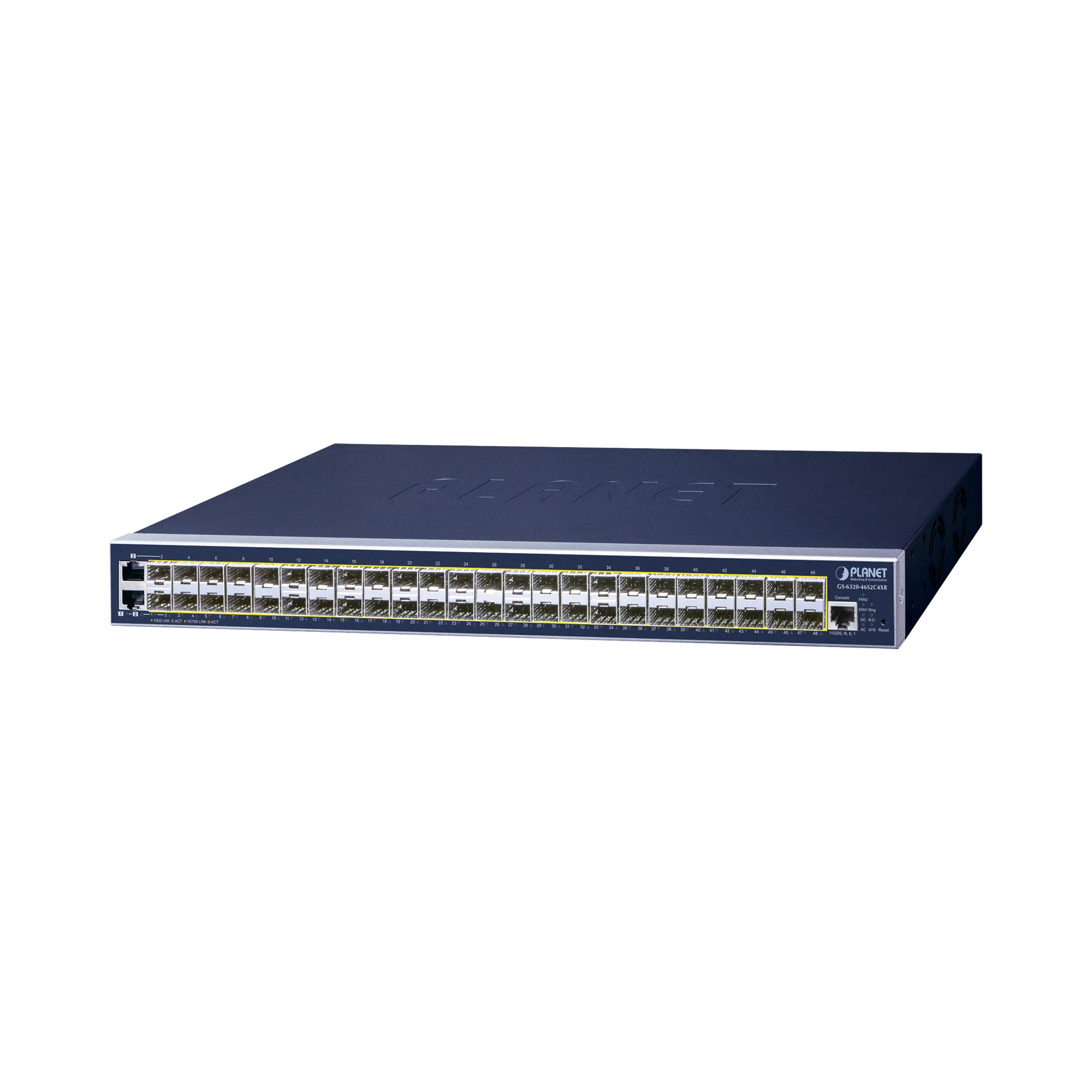 SWITCH ADMINISTRABLE L3, 46 PUERTOS SFP, 2 PUERTOS COMBO TP/SFP, 4 PUERTOS 10G SFP+-Switches-PLANET-Bsai Seguridad & Controles