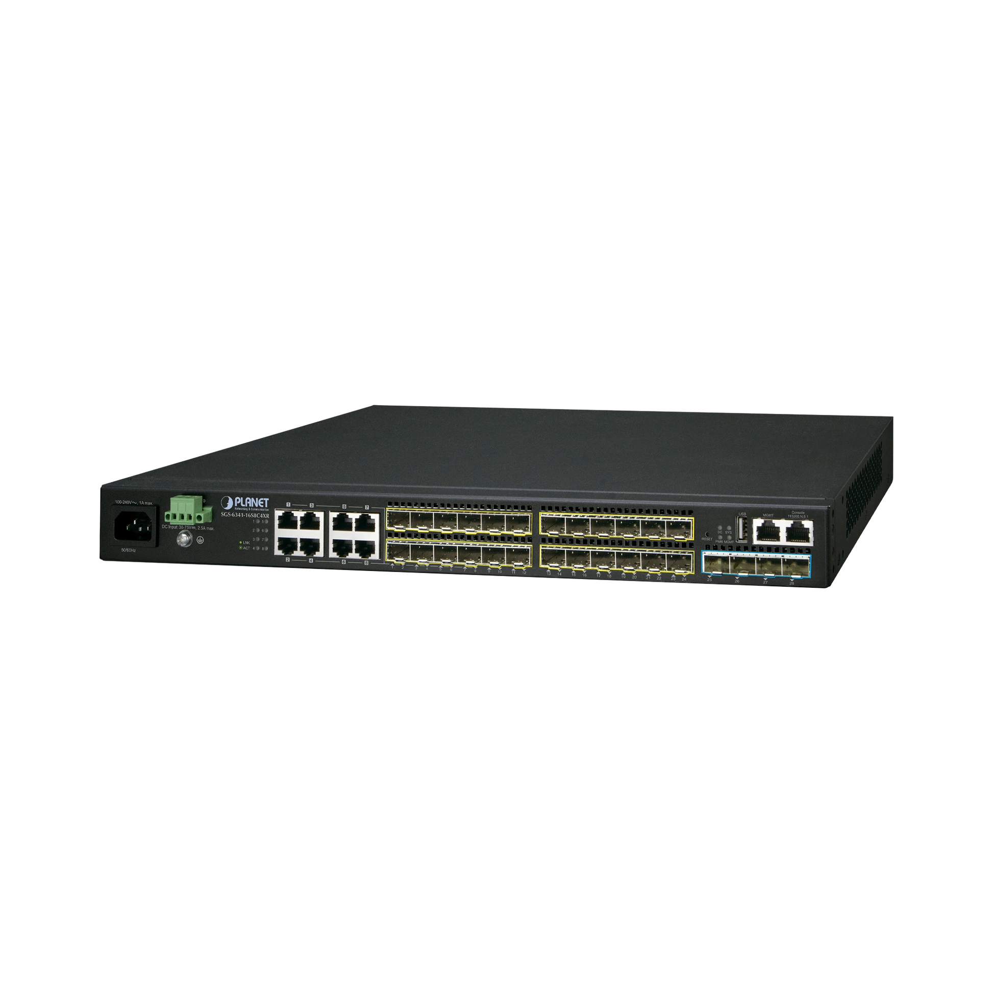 SWITCH ADMINISTRABLE L3 16-PUERTOS 100/1000X SFP, 8-PUERTOS GIGABIT TP/SFP, 4-PUERTOS 10G SFP+ STACKABLE-Switches-PLANET-Bsai Seguridad & Controles