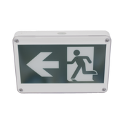 LETRERO EXTERIOR DE SEÑALIZACIÓN SALIDA "HOMBRE CORRIENDO"/ ALTO BRILLO / USO EN PARED, LATERAL O TECHO / BATERÍA DE RESPALDO INCLUIDA CON HASTA 120 MINUTOS DE DURACIÓN