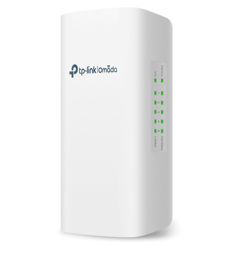 TP-LINK SG2005P-PD - SWITCH OMADA SMART DE 5 PUERTOS GIGABIT, 1 POE++ IN Y 4 POE+ OUT PARA EXTERIOR , DISTANCIA POE DE 200 METROS , IP55, ADMINISTRACIÓN EN LA NUBE CON OMADA.-Switches POE-TP-LINK-Bsai Seguridad & Controles