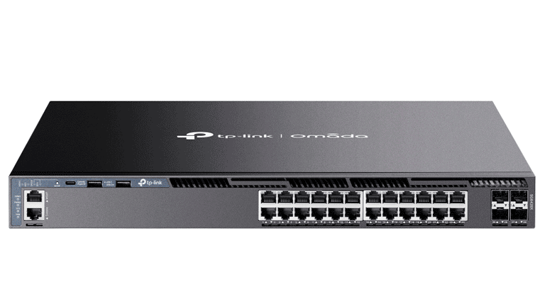 TP-LINK SG6428X - SWITCH OMADA L3 STACKABLE DE 24 PUERTOS GIGABIT Y 4 PUERTOS SFP+ 10G , STACKING FÍSICO , FUNCIONES L3 ENTERPRISE. RIP, OSPF, ECMP, VRRP, PIM-DM, DHCP SERVER/RELAY , ALTA DISPONIBILIDAD , VRRP Y ERPS , INTERFAZ WEB , CLI, SNMP Y RMON.-Switches-TP-LINK-Bsai Seguridad & Controles