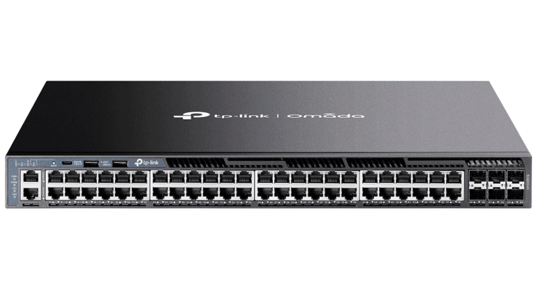 TP-LINK SG6654X- SWITCH OMADA L3 STACKABLE DE 48 PUERTOS RJ45 GIGABIT Y 6 PUERTOS SFP+ 10G , STACKING FÍSICO , FUNCIONES L3 ENTERPRISE. RIP, OSPF, ECMP, VRRP, PIM-DM, DHCP SERVER/RELAY , ALTA DISPONIBILIDAD , VRRP Y ERPS , INTERFAZ WEB , CLI , SNMP.-Switches-TP-LINK-Bsai Seguridad & Controles