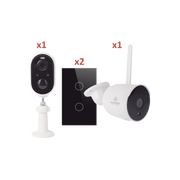(WIFI) KIT 2 CAMARAS WIFI Y 2 APAGADORES INTELIGENTES WIFI