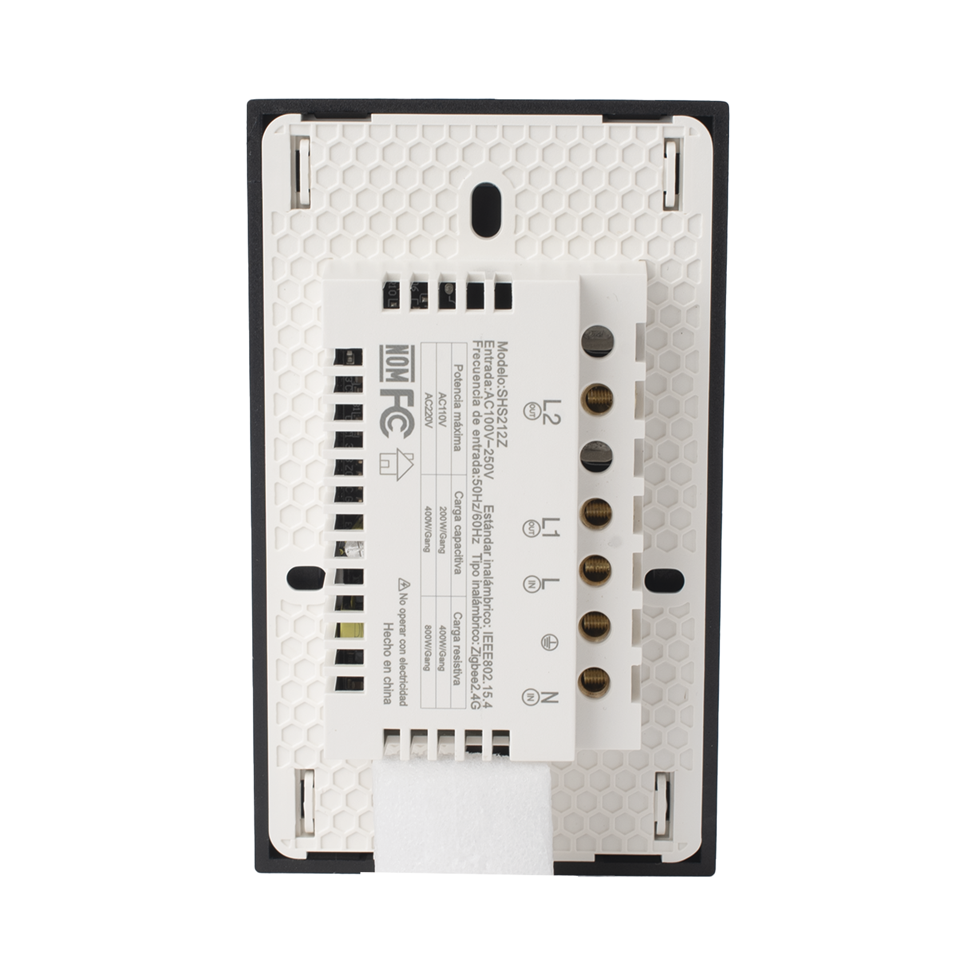 (ZIGBEE) APAGADOR SWITCH INALÁMBRICO ZIGBEE, CONTROL DE 2 REGRESOS DE CARGA, 110V