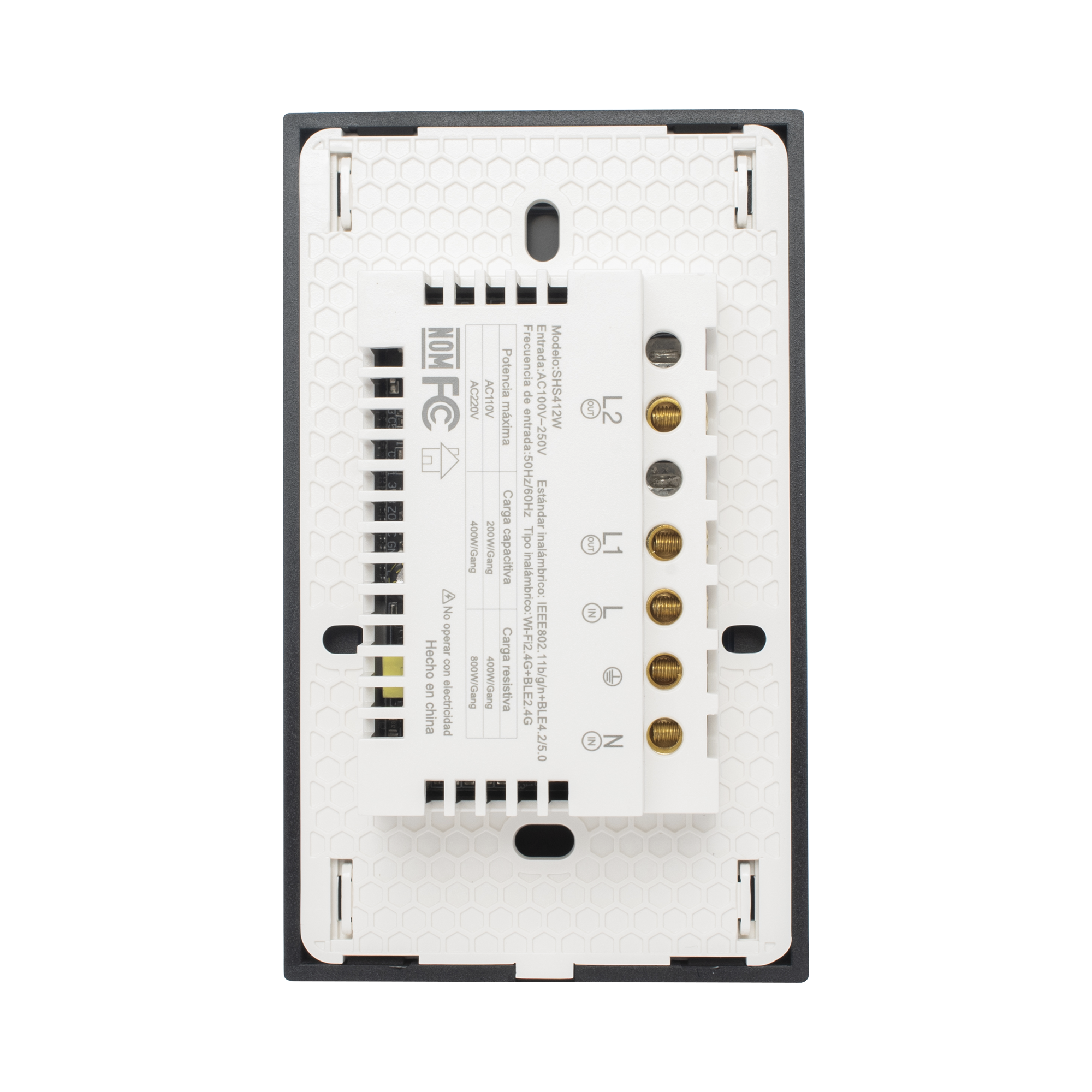 (WIFI) APAGADOR SWITCH INALÁMBRICO WIFI, CONTROL DE 2 REGRESOS DE CARGA, 110V