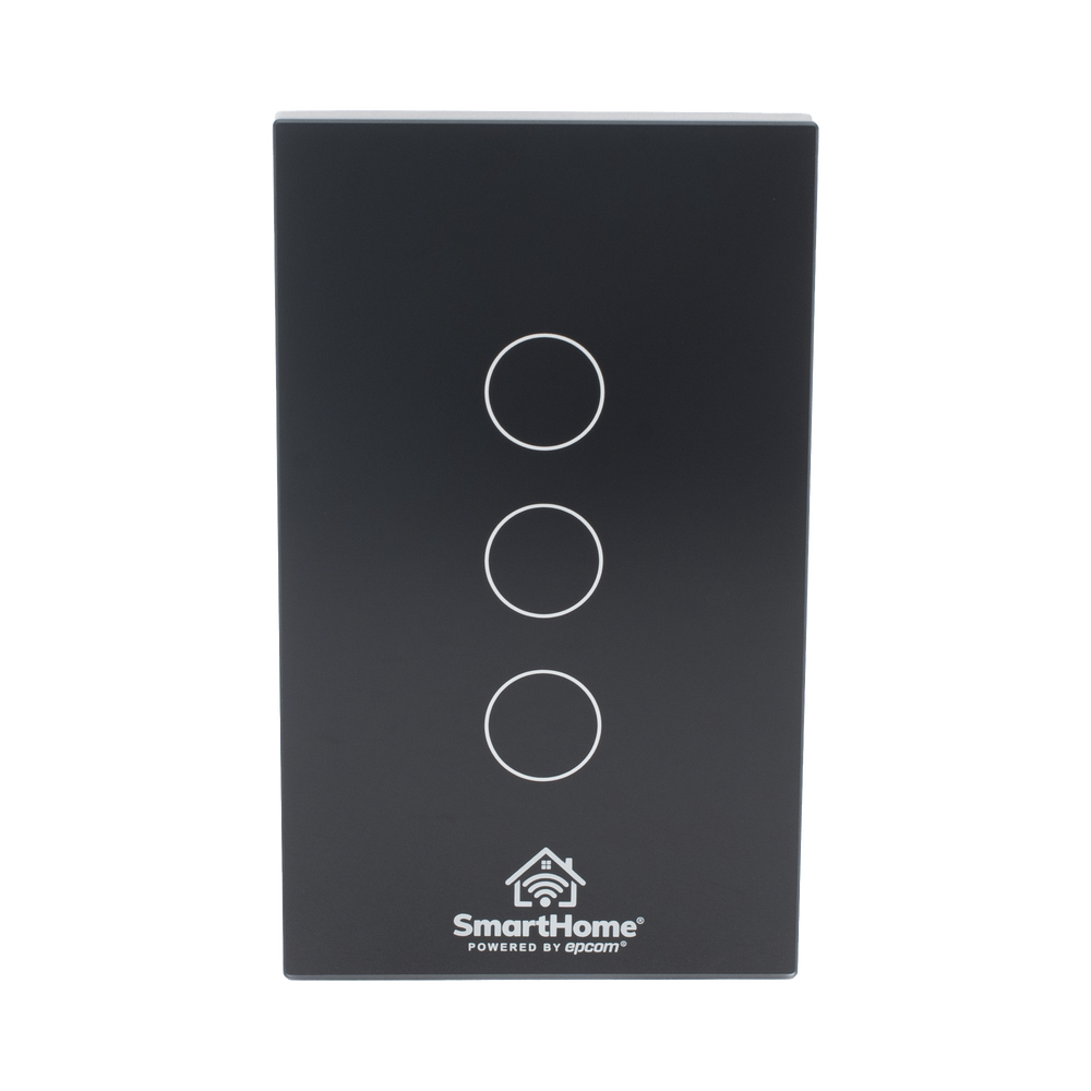 (WIFI) APAGADOR SWITCH INALÁMBRICO WIFI, CONTROL DE 3 REGRESOS DE CARGA, 110V-Automatizacion - Casa Inteligente-SMARTHOME BY EPCOM-Bsai Seguridad & Controles