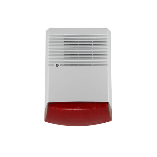 SIRENA ESTROBO EXTERIOR CON BATERIA PM-SRE60RB, CON DOBLE CARCASA UNA EXTERNA PLASTICA Y UNA INTERNA METALICA PARA DOBLE PROTECCION, VOLTAJE DE OPERACION 9-28V DC, SIRENA CON 1 TONO DE 125DB, ESTROBO COLOR ROJO, TASA DE PARPADEO DE 135 VECES POR MINUTO...-Sirena / Estrobo-PAAMON-Bsai Seguridad & Controles