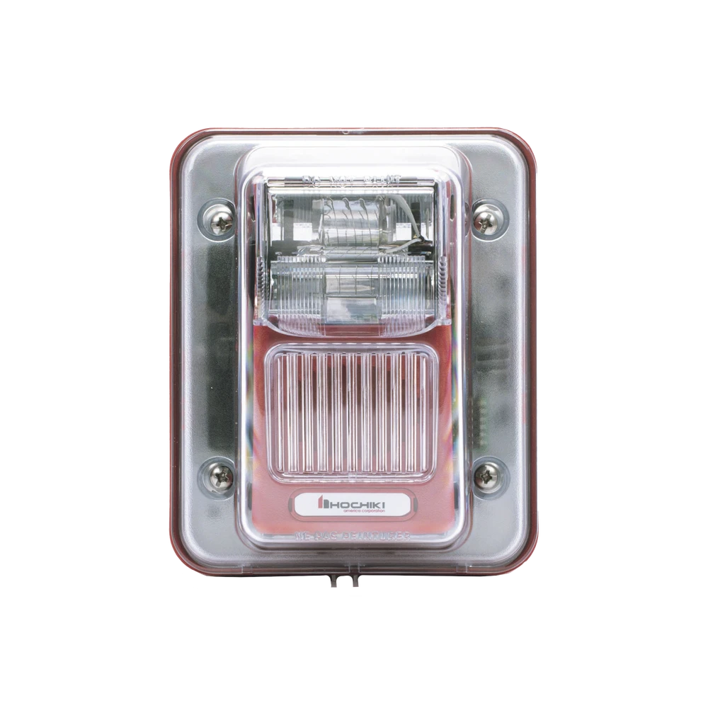 SIRENA ESTROBO PARA EXTERIOR, MONTAJE EN MURO, COLOR ROJO-Sirenas-HOCHIKI-Bsai Seguridad & Controles