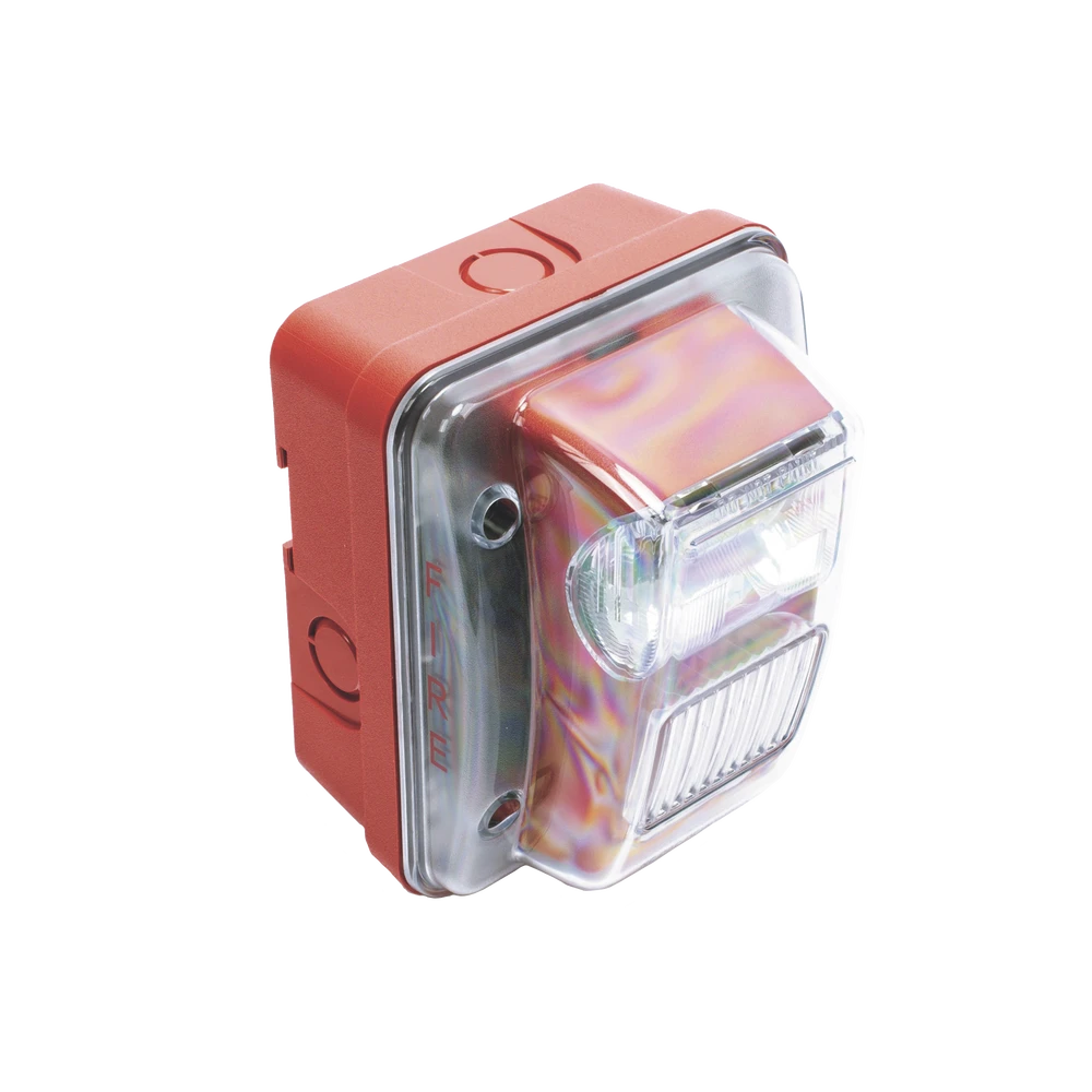 SIRENA ESTROBO PARA EXTERIOR, MONTAJE EN MURO, COLOR ROJO-Sirenas-HOCHIKI-Bsai Seguridad & Controles