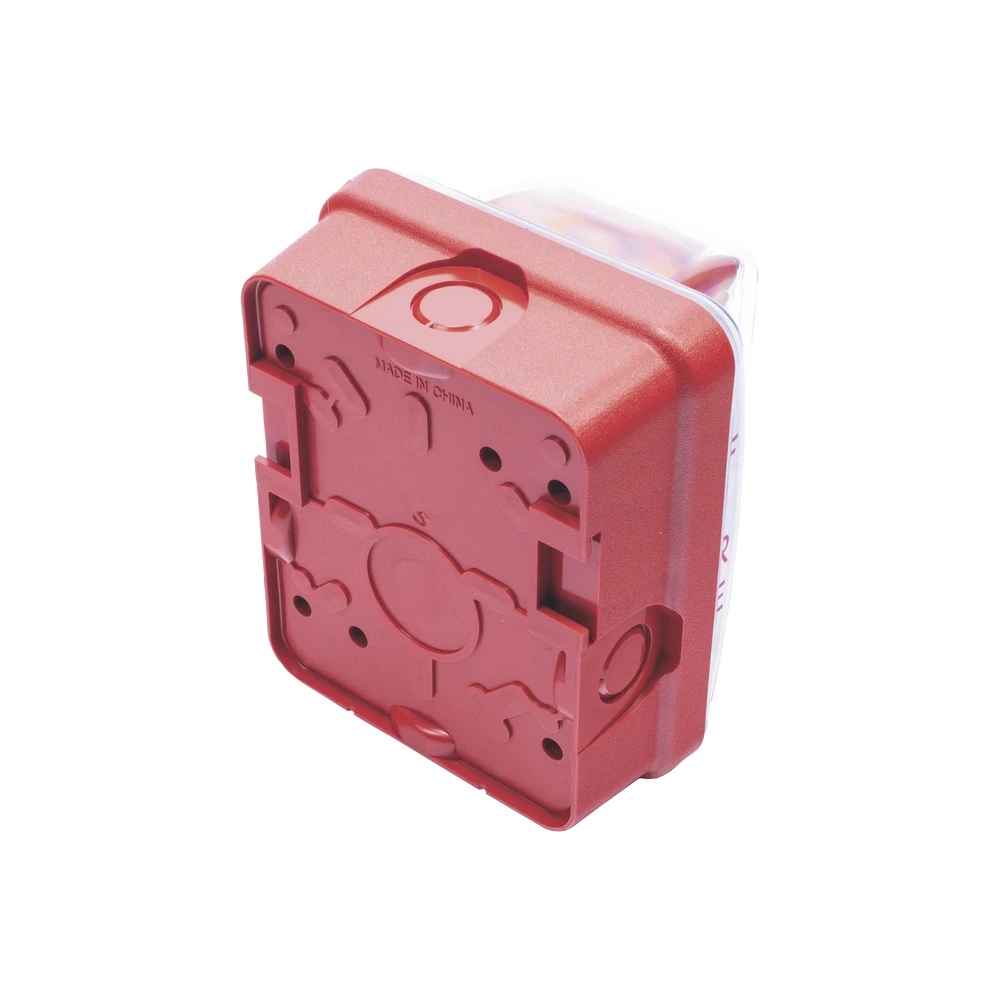 SIRENA ESTROBO PARA EXTERIOR, MONTAJE EN MURO, COLOR ROJO-Sirenas-HOCHIKI-Bsai Seguridad & Controles