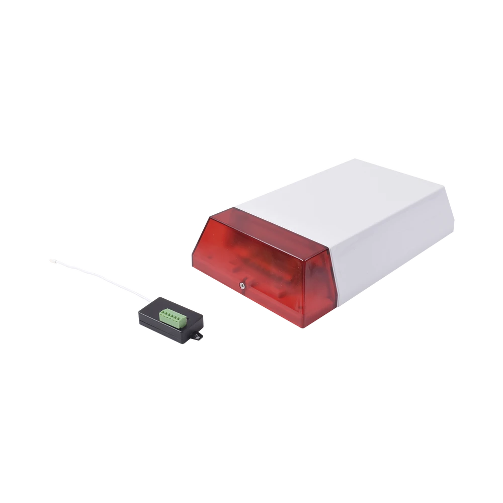 SIRENA INALÁMBRICA CON ALIMENTACIÓN A BATERÍA CON UNA DURACIÓN DE 2 AÑOS* Y TRANSMISOR UNIVERSAL-Sirenas-SFIRE-Bsai Seguridad & Controles