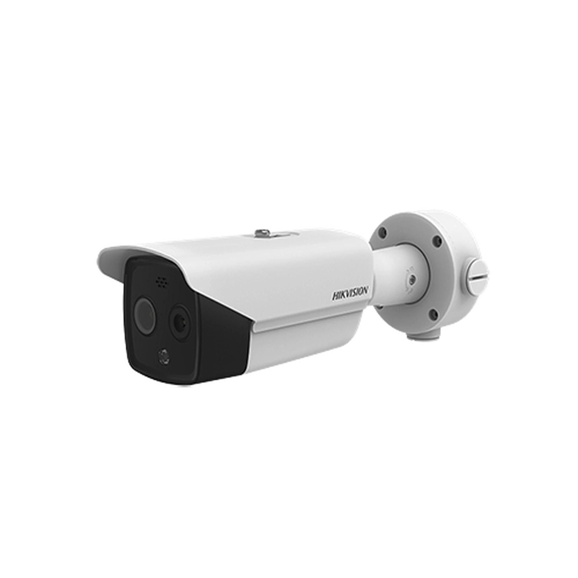 BALA IP DUAL / TÉRMICA 6.2 MM ( 160 X 120 ) / ÓPTICO 8 MM (4 MEGAPIXEL) / 40 MTS IR / EXTERIOR IP67 / POE / TERMOMÉTRICA / DETECCIÓN DE TEMPERATURA / SIRENA Y LUZ INTERMITENTE INTEGRADA-Cámaras IP-HIKVISION-Bsai Seguridad & Controles