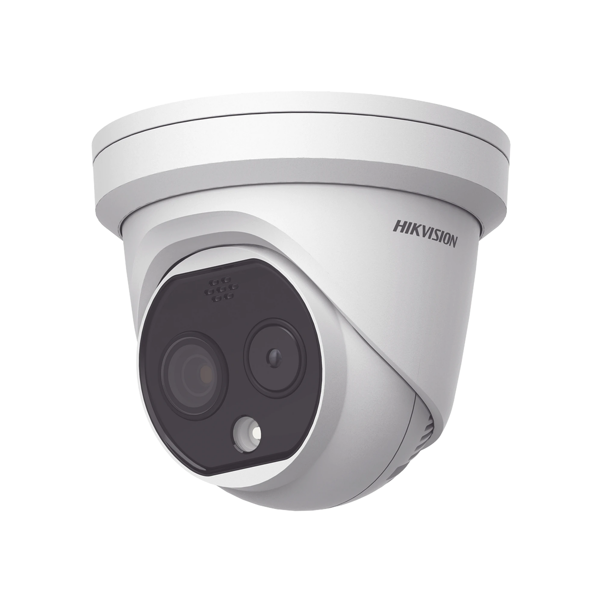 TURRET IP DUAL / TÉRMICA 3.1 MM (160 X 120) / ÓPTICO 4 MM (4 MEGAPIXEL) / TERMOMÉTRICA / DETECCIÓN DE TEMPERATURA / POE /EXTERIOR IP66 / SIRENA Y LUZ INTERMITENTE INTEGRADA-Cámaras IP-HIKVISION-Bsai Seguridad & Controles