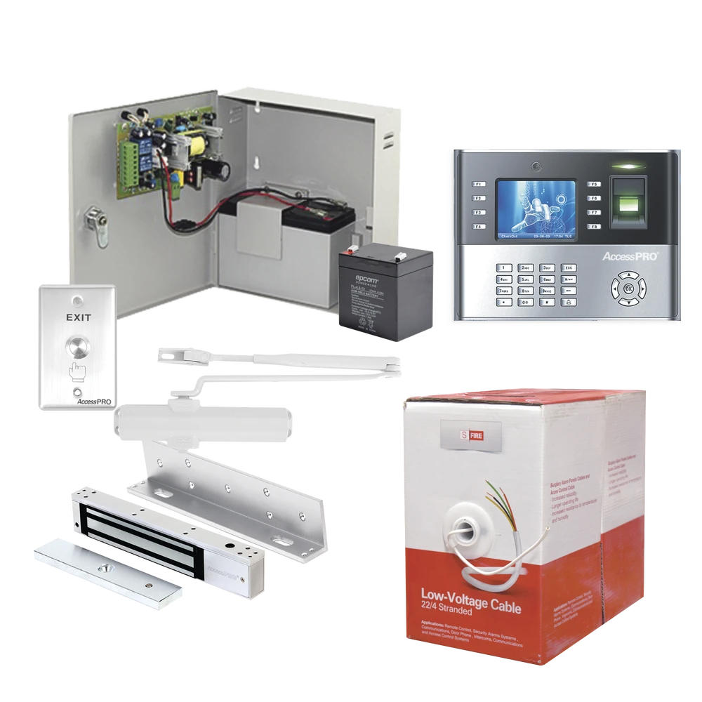 SISTEMA COMPLETO DE ACCESO POR HUELLA Y TARJETAS-Kits Controles de Acceso-ACCESSPRO-Bsai Seguridad & Controles