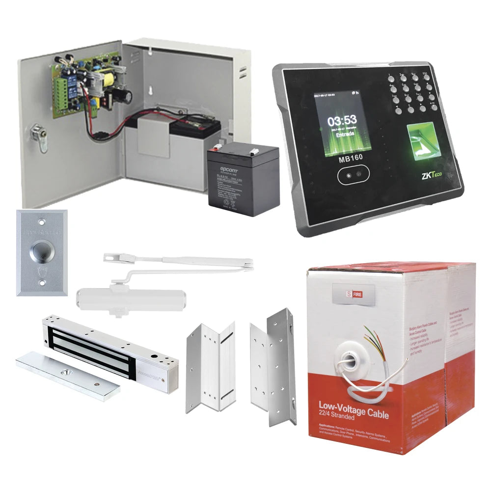 SISTEMA COMPLETO DE ACCESO Y ASISTENCIA CON LECTOR BIOMÉTRICO-Kits Controles de Acceso-SYSCOM-Bsai Seguridad & Controles