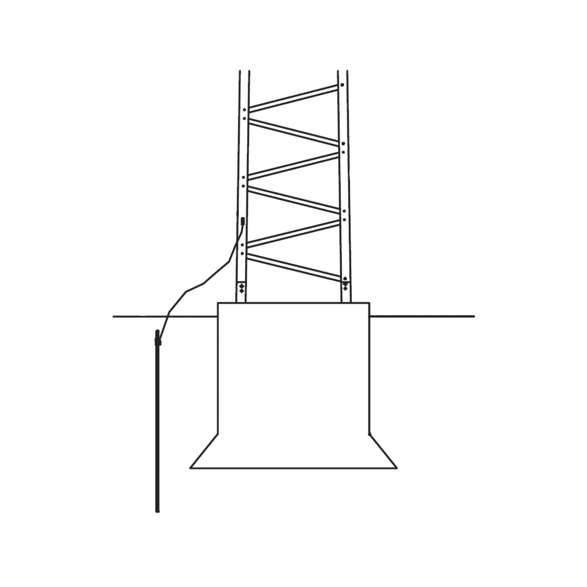 SISTEMA DE ATERRIZAJE BÁSICO PARA ESTRUCTURA DE TORRE SUPER TITAN. PARA SEC. 1 A 12.-Tierra Física y Pararrayos-Trylon-Bsai Seguridad & Controles