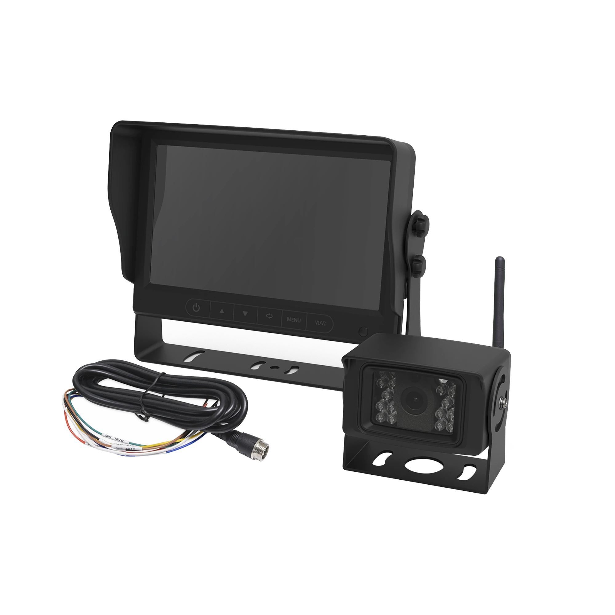 SISTEMA PROFESIONAL INALÁMBRICO DE CÁMARA DE REVERSA Y MONITOR PARA VEHÍCULOS DE TRABAJO Y MONTACARGAS-Videograbadoras Móviles y Portátiles-ECCO-Bsai Seguridad & Controles