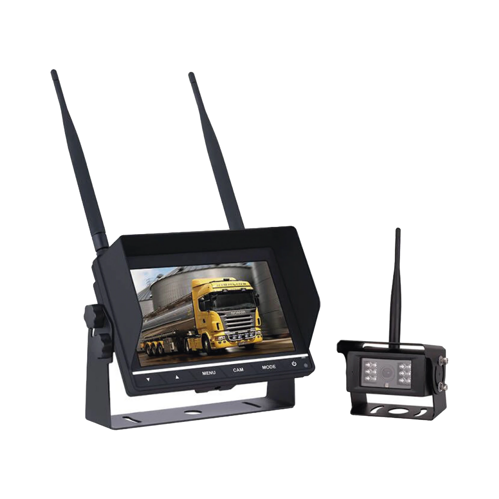 SISTEMA PROFESIONAL INALÁMBRICO PARA VEHÍCULOS Y MONTACARGAS CON CÁMARA INFRARROJA Y MONITOR DE 7"-Cámaras IP y NVRs-EPCOM-Bsai Seguridad & Controles