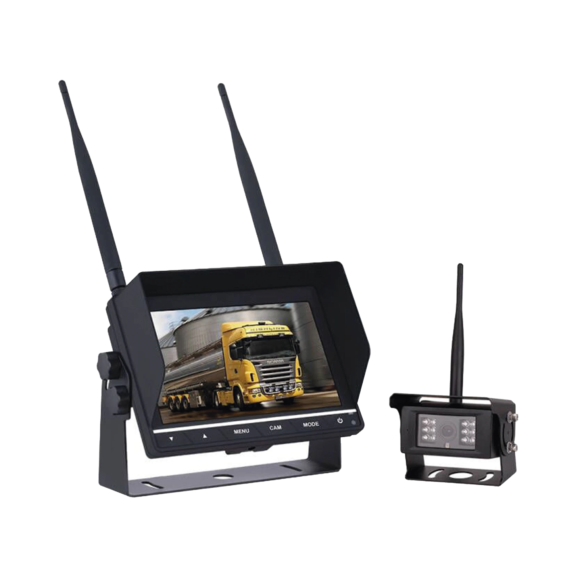 SISTEMA PROFESIONAL INALÁMBRICO PARA VEHÍCULOS Y MONTACARGAS CON CÁMARA INFRARROJA Y MONITOR DE 7"-Cámaras IP y NVRs-EPCOM-Bsai Seguridad & Controles