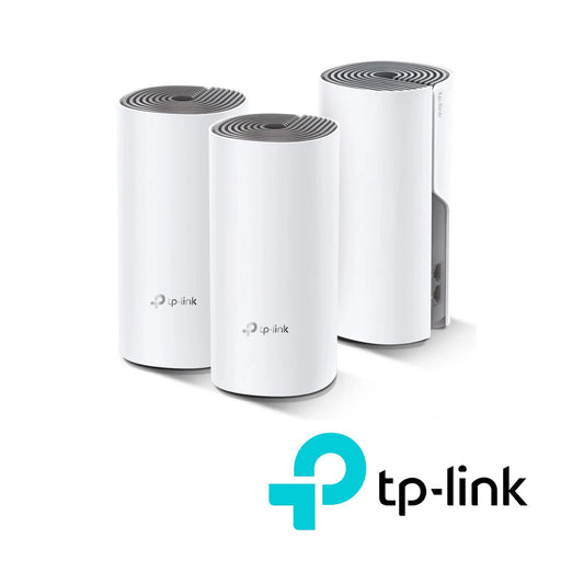 SISTEMA WI-FI MESH TP-LINK DECO E4(3-PACK) AC1200, DUAL BAND, HASTA 100 EQUIPOS, MU-MIMO, COMPATIBLE CON ALEXA-Ruteadores y APS-TP-LINK-DECOE4-3PACK-Bsai Seguridad & Controles