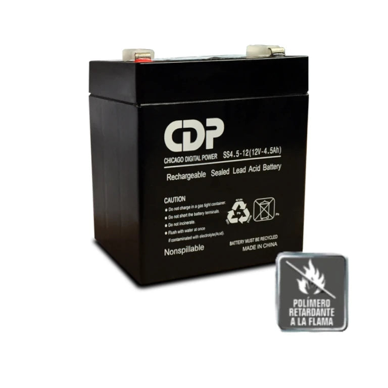 CDP B-12-4.5 SLB 12-4.5 - BATERÍA DE RESPALDO DE 12V A 4.5AH / BATERÍA LIBRE DE MANTENIMIENTO Y FÁCIL INSTALACIÓN / COMPATIBLE CON CCTV Y DSC-Reguladores y UPS-CHICAGO DIGITAL POWER-Bsai Seguridad & Controles