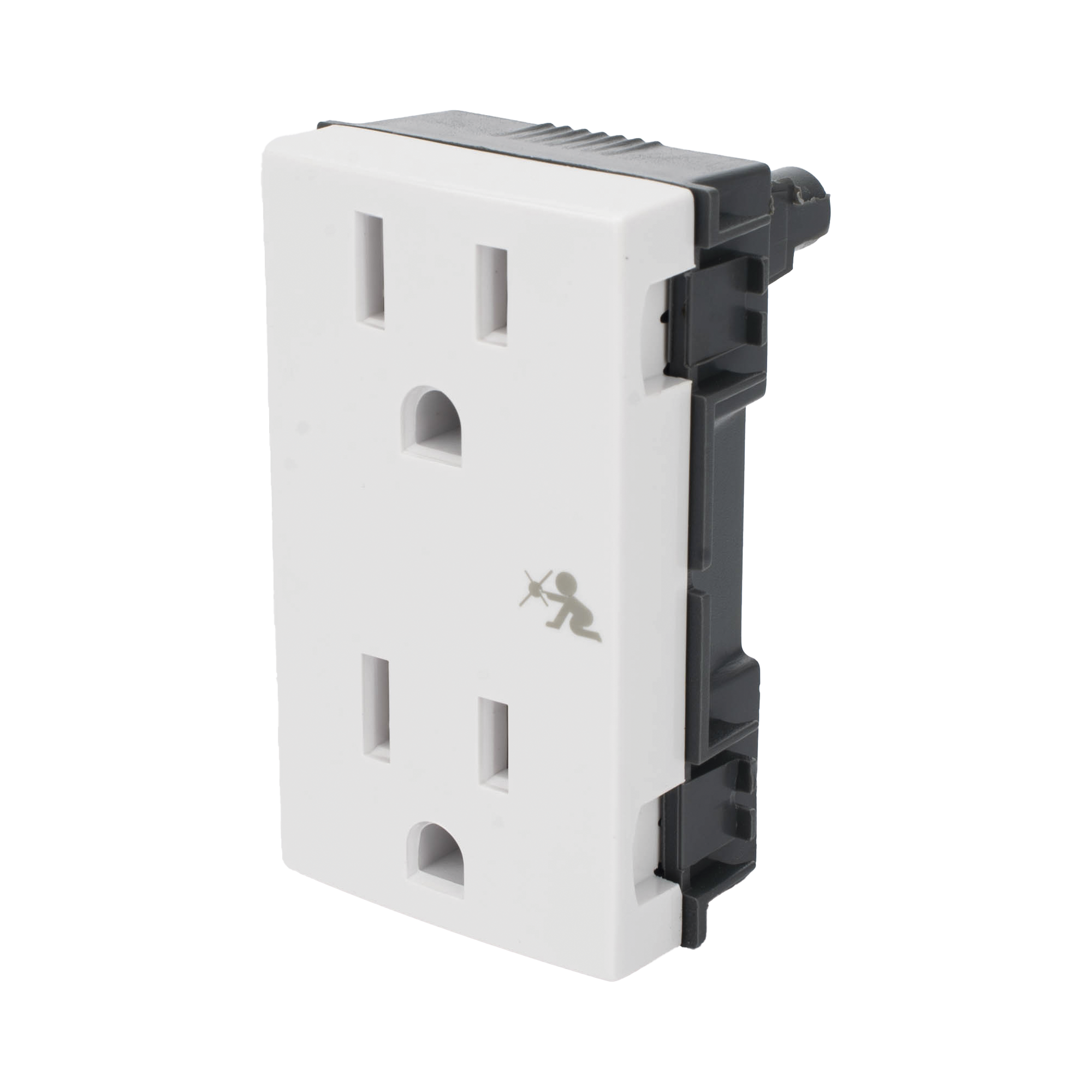 MODULO DUPLEX DE CONTACTOS ELECTRICOS 10A 127V COLOR BLANCO / COMPATIBLE CON CAJAS PARA PAVIMENTO SM-CPAV-2 Y SM-CPAV-4 / REQUIERE ADAPTADOR SM-ADAP-FP PARA FIJACION / MODELO 25424-30