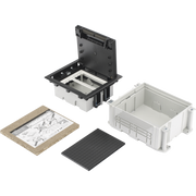 CAJA DE SUELO SIMON SERIE S / PARA VOZ, DATOS O CONTACTOS ELECTRICOS / CAPACIDAD PARA 2 MODULOS / CON REGISTRO INTEGRADO PARA FIJACION EN CONCRETO / PROFUNDIDAD AJUSTABLE DE 70 A 100 MM (2.76 A 3.94 PULGADAS) / ALTA RESISTENCIA MECANICA Y TERMICA