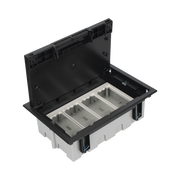 CAJA PARA INSTALACION EN PISO FALSO PARA VOZ, DATOS O CONTACTOS ELECTRICOS / CAPACIDAD PARA 4 MODULOS / ESPACIO EMBELLECEDOR EN LA TAPA / PROFUNDIDAD AJUSTABLE DE 90 A 120 MM (3.54 A 4.72 PULGADAS) / LOS MODULOS SE ADQUIEREN APARTE / (SF410/14CY)