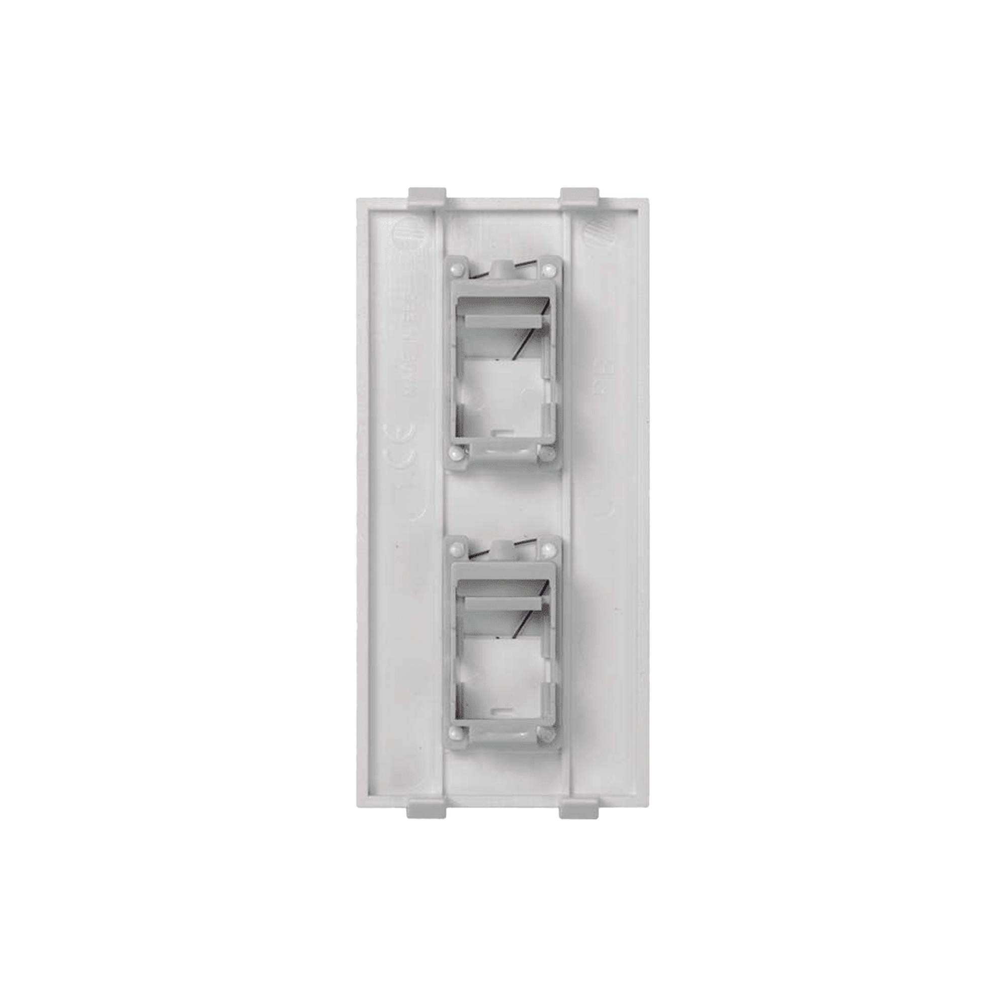 PLACA PLANA DE VOZ Y DATOS CON GUARDAPOLVO PARA 2 RJ45 / COLOR BLANCO / 2 PUERTOS PARA JACKS KEYSTONE / COMPATIBLE CON CAJAS DE PAVIMENTO SM-CPAV-2 Y SM-CPAV-4 / MODELO S76B/9