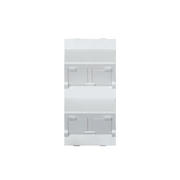 (S80CMD64/9) PLACA VOZ Y DATOS INCLINADA CON GUARDAPOLVO Y ADAPTADOR CUADRUPLE PARA RJ45 KEYSTONE