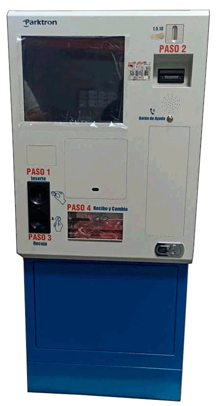 PARKTRON APS220C - CAJERO AUTOMATICO PARA SISTEMA DE COBRO CON TECNOLOGIA CHIPCOIN/ DISPLAY TOUCH DE 17 PULGADAS/ ACEPTA BILLETES Y MONEDAS/ SOBREPEDIDO-Sistema de Cobro-PARKTRON-Bsai Seguridad & Controles