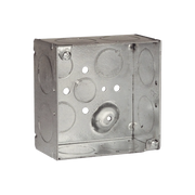 CAJA CUADRADA GALVANIZADA DE 4" X 4"/ PROFUNDIDAD DE 2 1/8" /8 ENTRADAS 1", 3 ENTRADAS 1/2" Y 2 ENTRADAS 3/4"/ SOLDADA.-Canalización-RACO-Bsai Seguridad & Controles