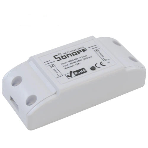 INTERRUPTOR ON/OFF SONOFF BASIC R2 SMART INALAMBRICO WIFI PARA SOLUCION DE SMART HOME CON TEMPORIZADOR PARA IOS Y ANDROID COMPATIBLE CON ALEXA/GOOGLE HOME/NEST/IFTTT 1CH WIFI 2.4GHZ HASTA 10AMP // VERSIÓN NUEVA R2 //-Automatizacion - Casa Inteligente-SONOFF-Bsai Seguridad & Controles