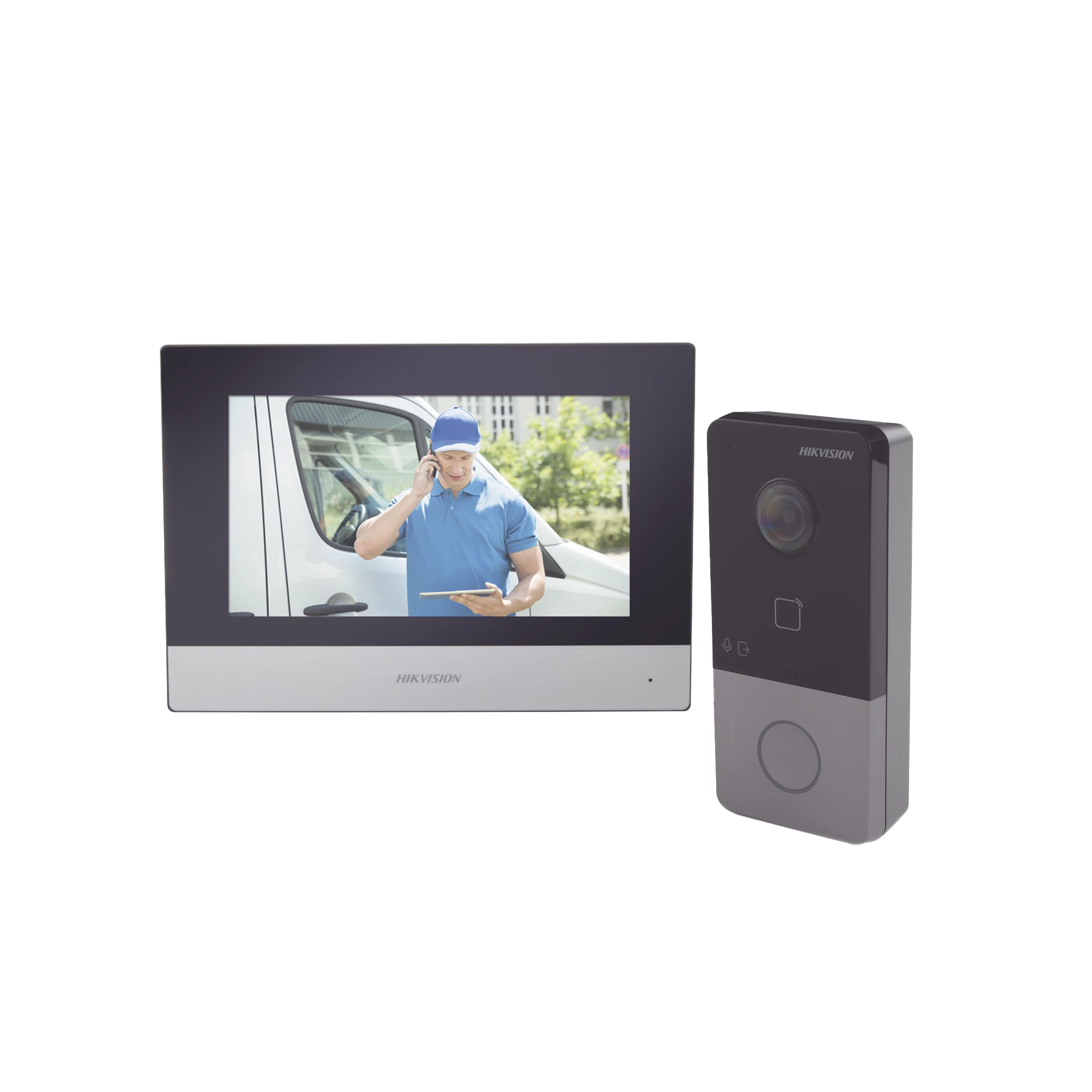 KIT DE VIDEOPORTERO IP POE ESTANDAR CON LLAMADA A APP DE SMARTPHONE (HIKCONNECT) / APERTURA CON TARJETA MIFARE / FRENTE DE CALLE IP65 / SOPORTA 1 DEPARTAMENTO-Videoporteros e Interfonos-HIKVISION-Bsai Seguridad & Controles