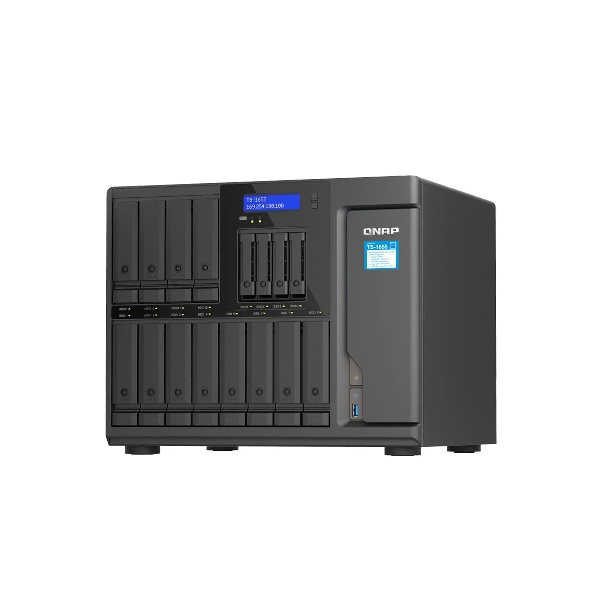 NAS QNAP TS-1655-8G-US TIPO TORRE / 16 BAHIAS / 8GB DE RAM / PROCESADOR INTEL ATOM C5125 / 2 PUERTOS LAN 2.5 GBE / SOPORTA 12 UNIDADES SATA DE 3.5 Y 4 UNIDADES SATA DE 2.5-Servidores NAS / STORAGE-QNAP-Bsai Seguridad & Controles