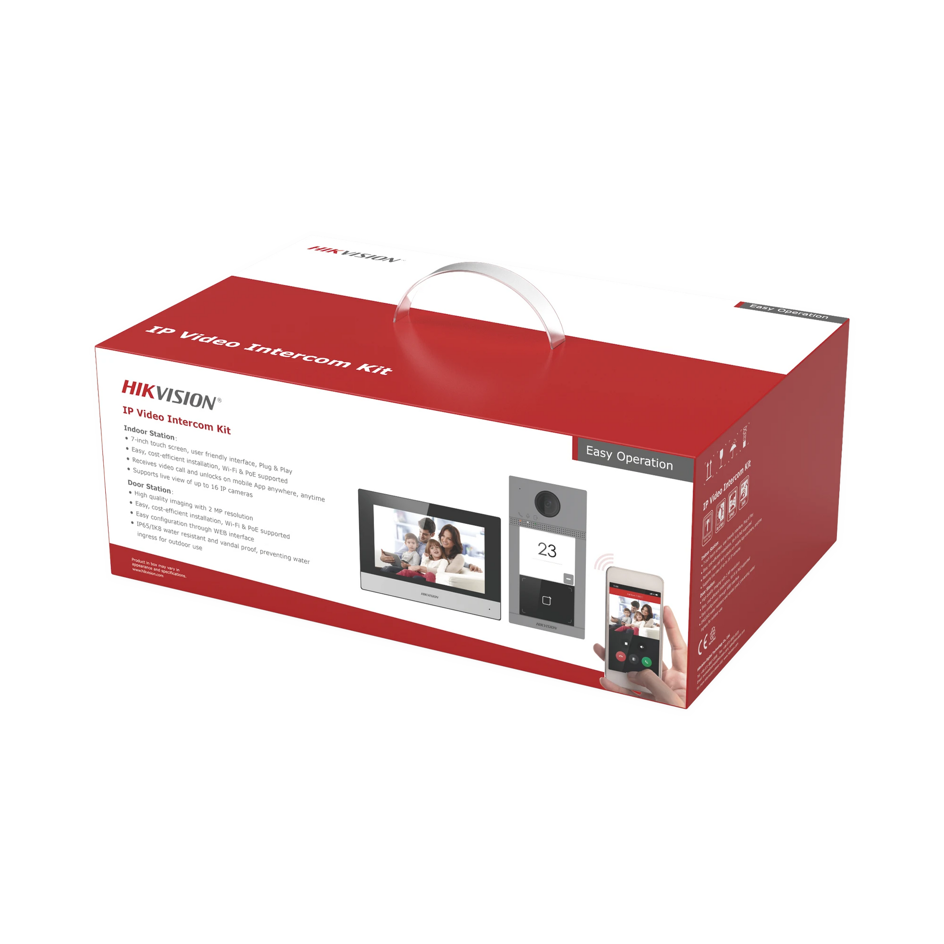 KIT DE VIDEOPORTERO IP POE ESTANDAR CON LLAMADA A APP DE SMARTPHONE (HIKCONNECT) / APERTURA CON TARJETA MIFARE / FRENTE DE CALLE IK08 & IP65 / SOPORTA 2 PUERTAS-Videoporteros e Interfonos-HIKVISION-Bsai Seguridad & Controles